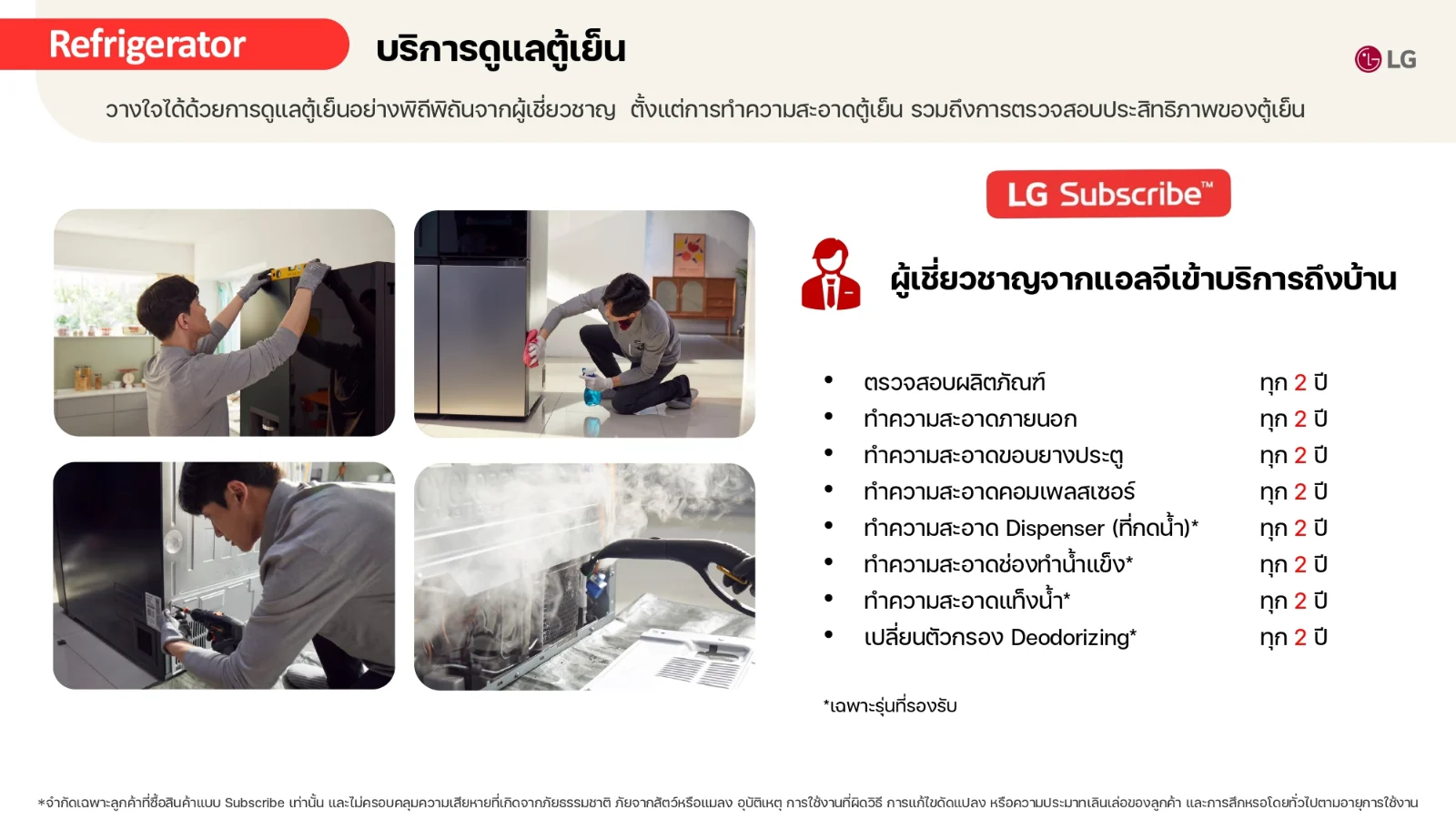 รอบบริการและสิ่งที่ได้รับตลอดสัญญาของ ตู้เย็น Instaview Multi-Door 18.7 คิว GC-V22FFQMB Smart Inverter